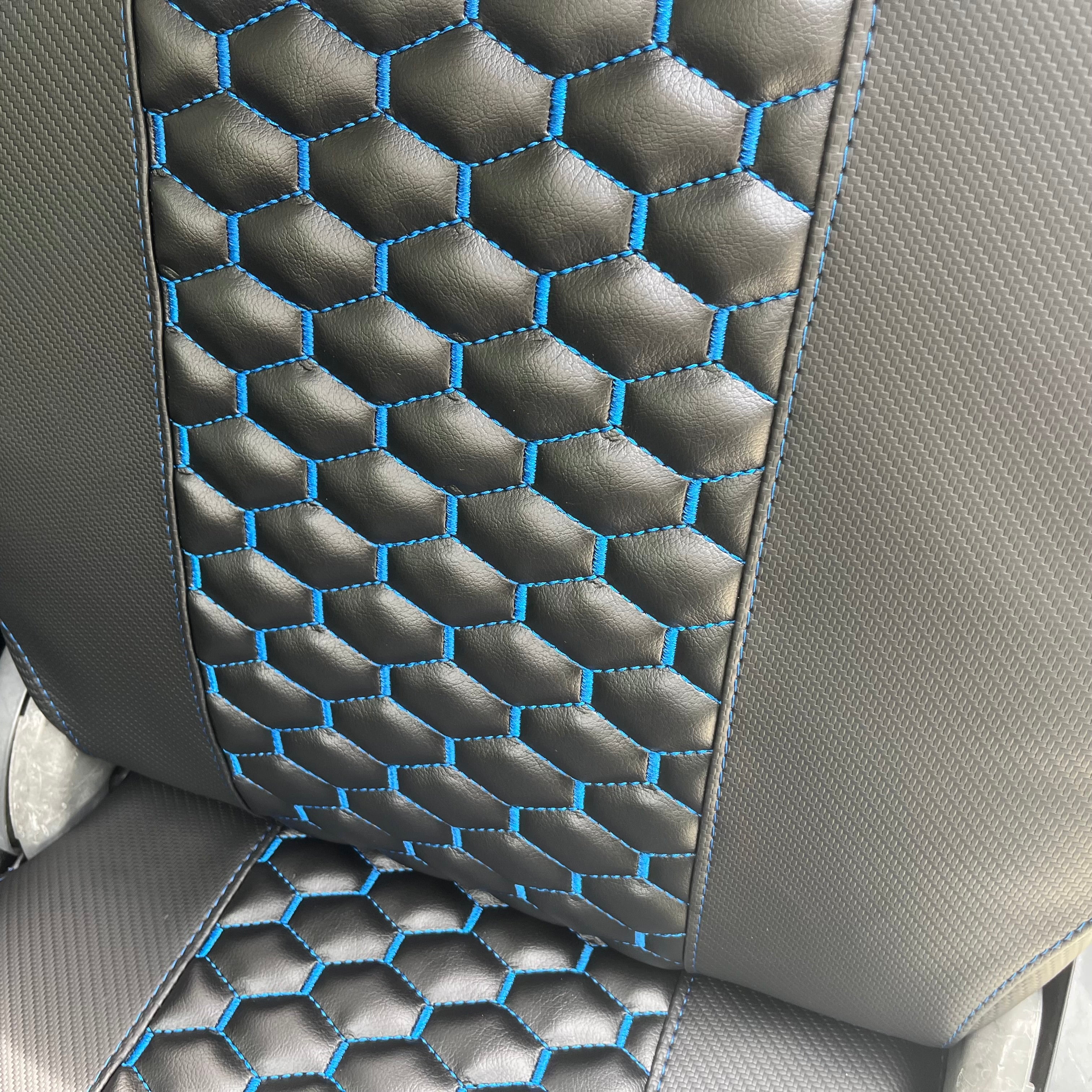Subaru Sambar Seat Covers 1991-1998 (Blue Honeycomb Stitch)