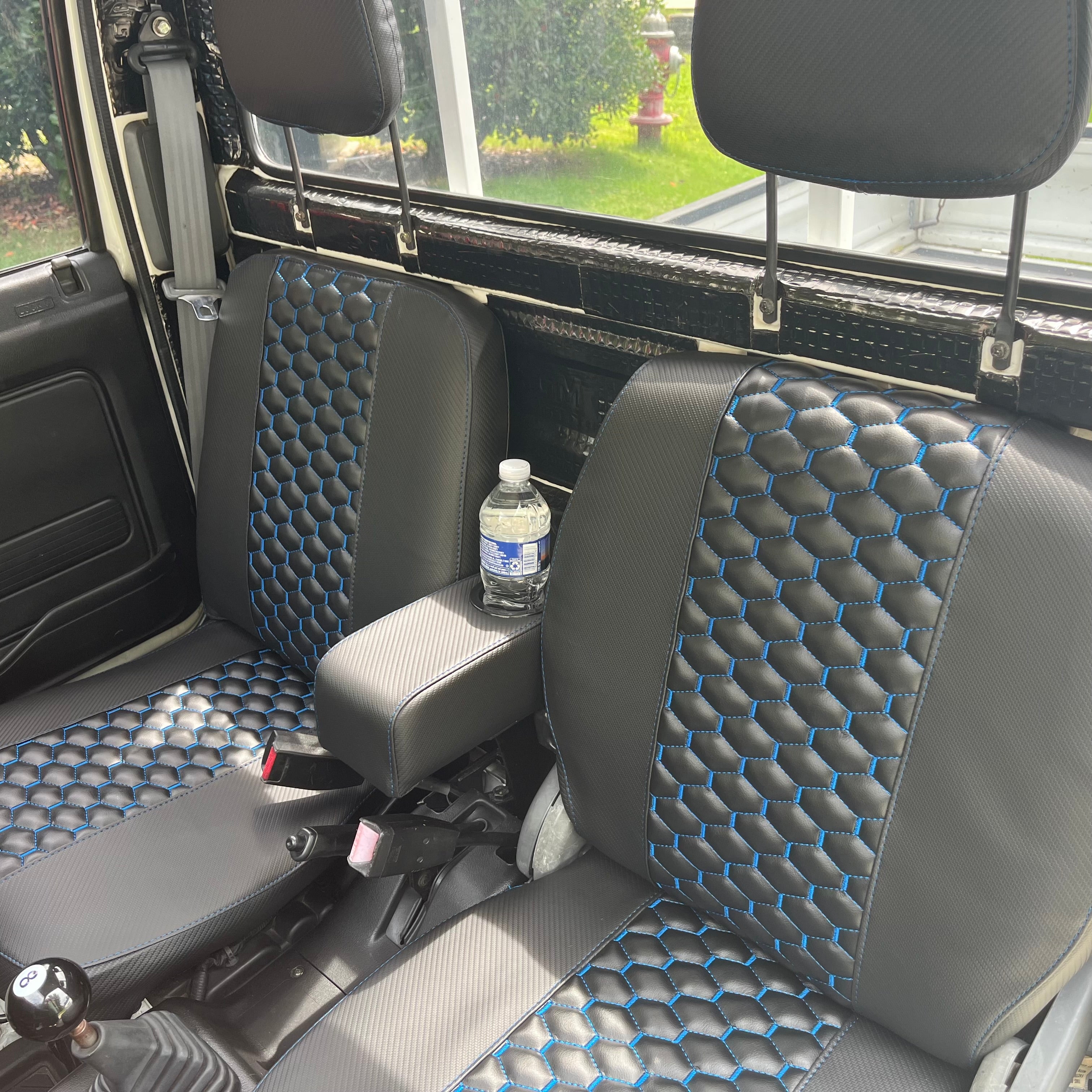 Subaru Sambar Seat Covers 1991-1998 (Blue Honeycomb Stitch)