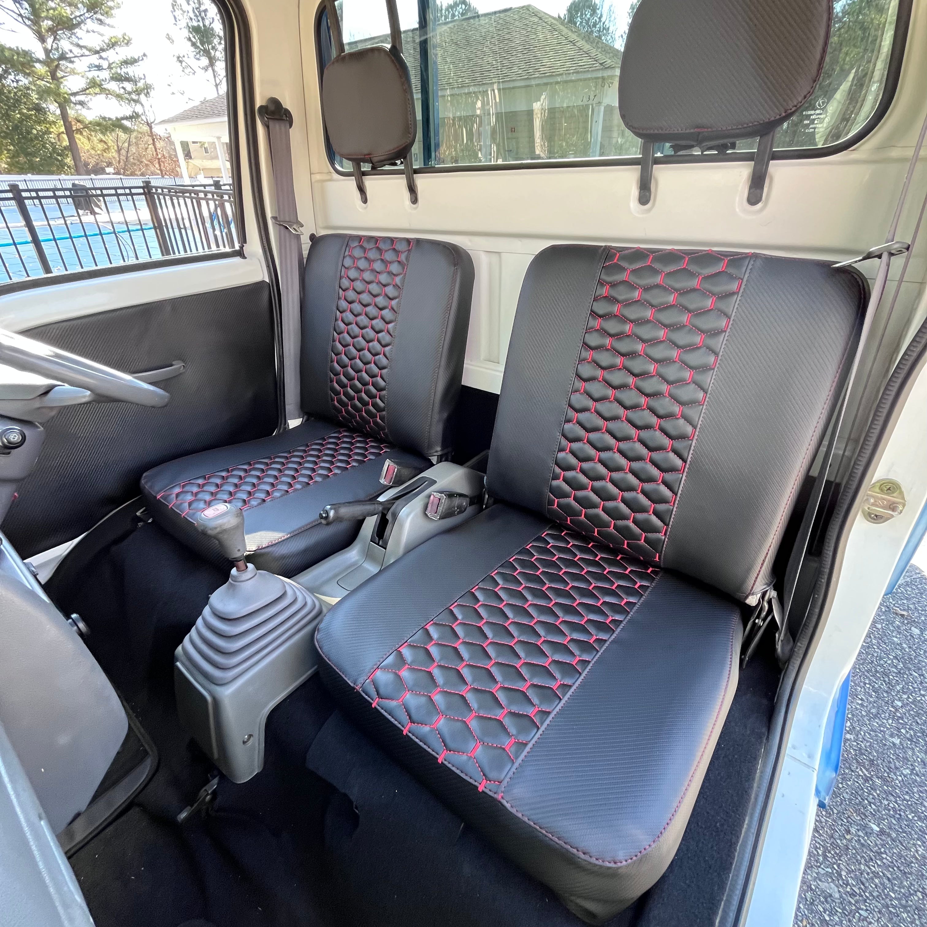 Daihatsu Hijet Seat Covers 1994-1998 (Red Honeycomb Stitch)
