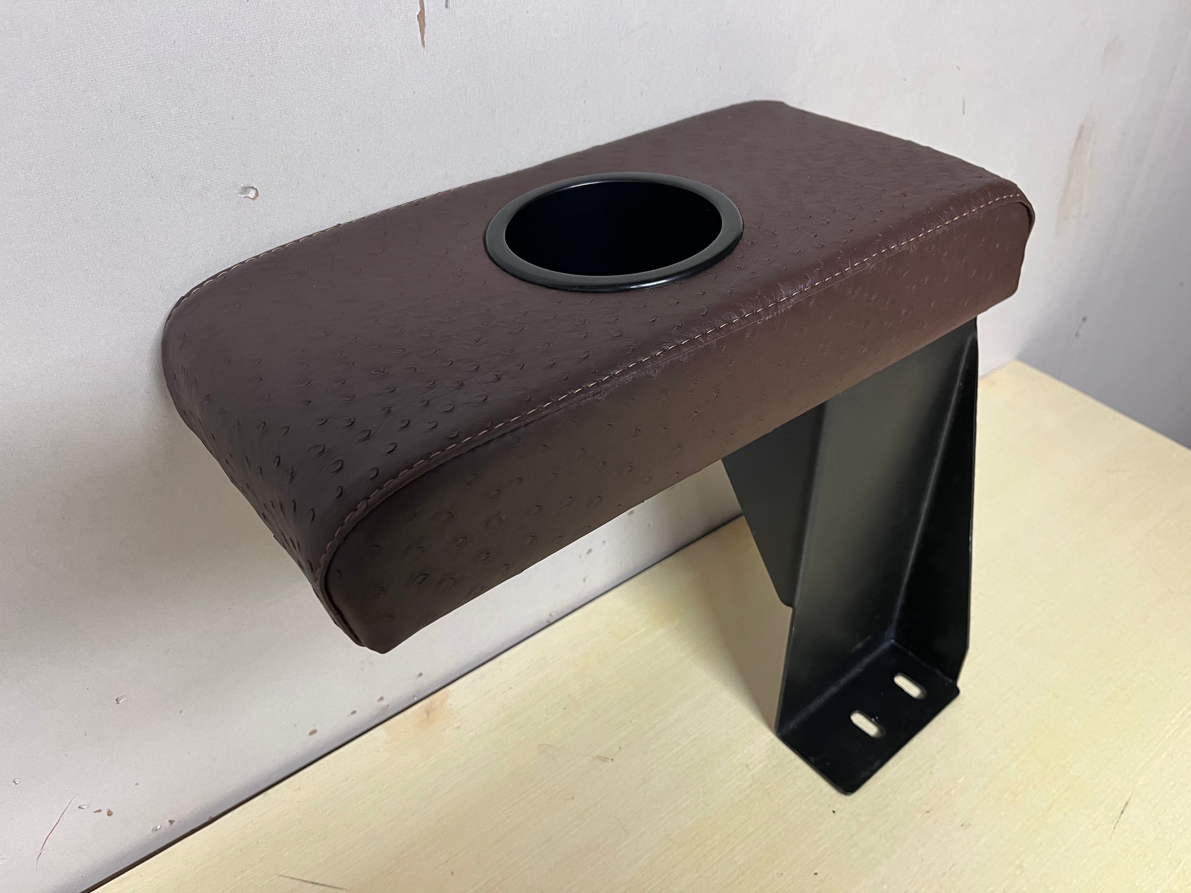 Subaru Sambar Armrest w/Cupholder and Bracket  1991-1998 Cocoa Ostrich