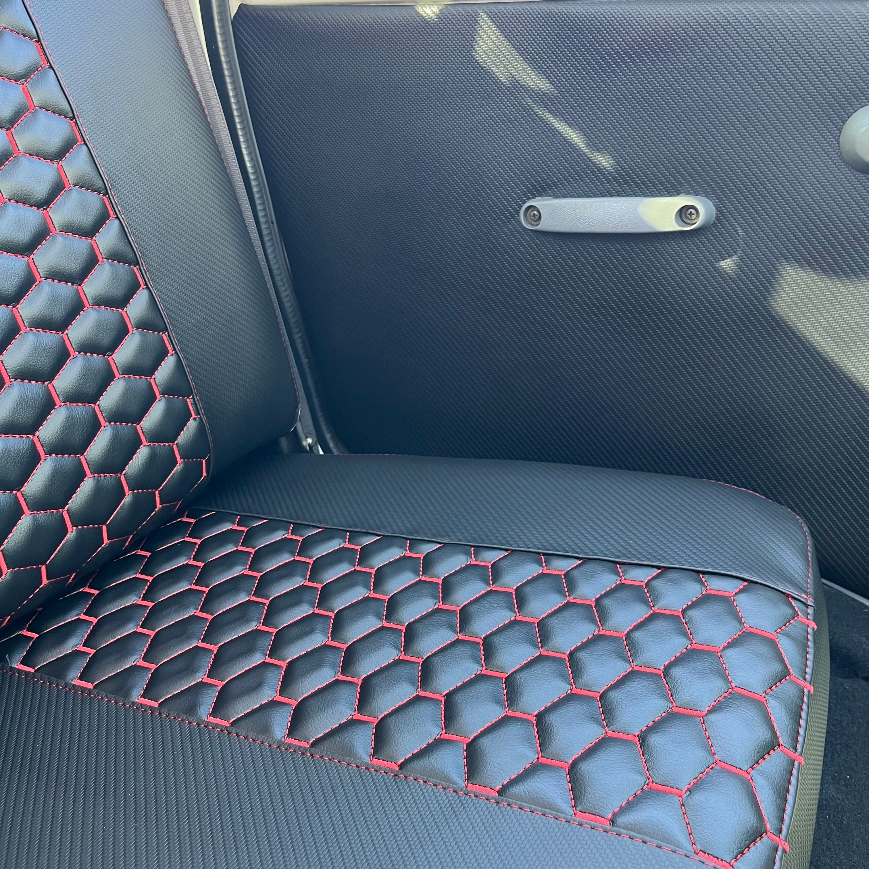 Daihatsu Hijet Seat Covers 1994-1998 (Red Honeycomb Stitch)
