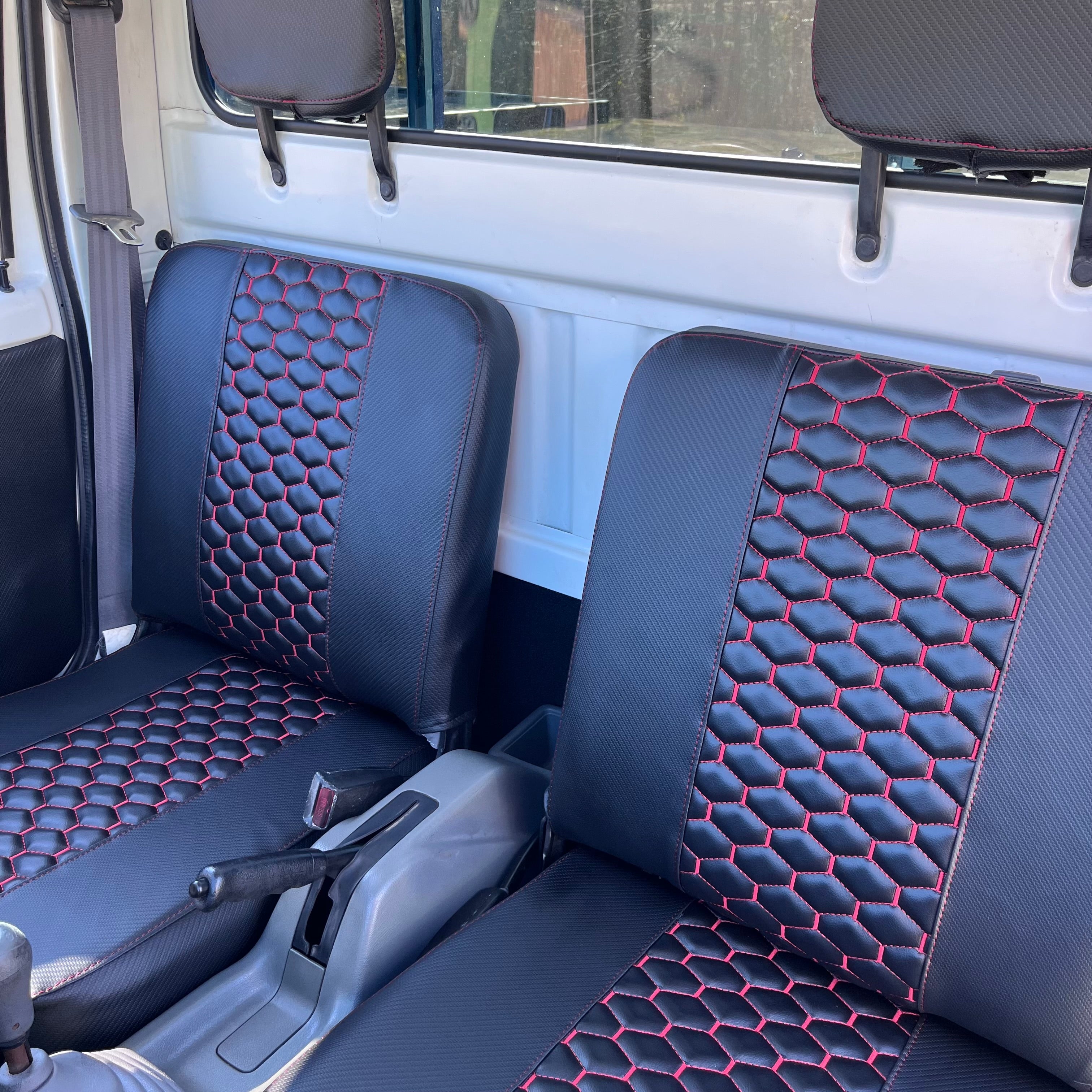 Daihatsu Hijet Seat Covers 1994-1998 (Red Honeycomb Stitch)