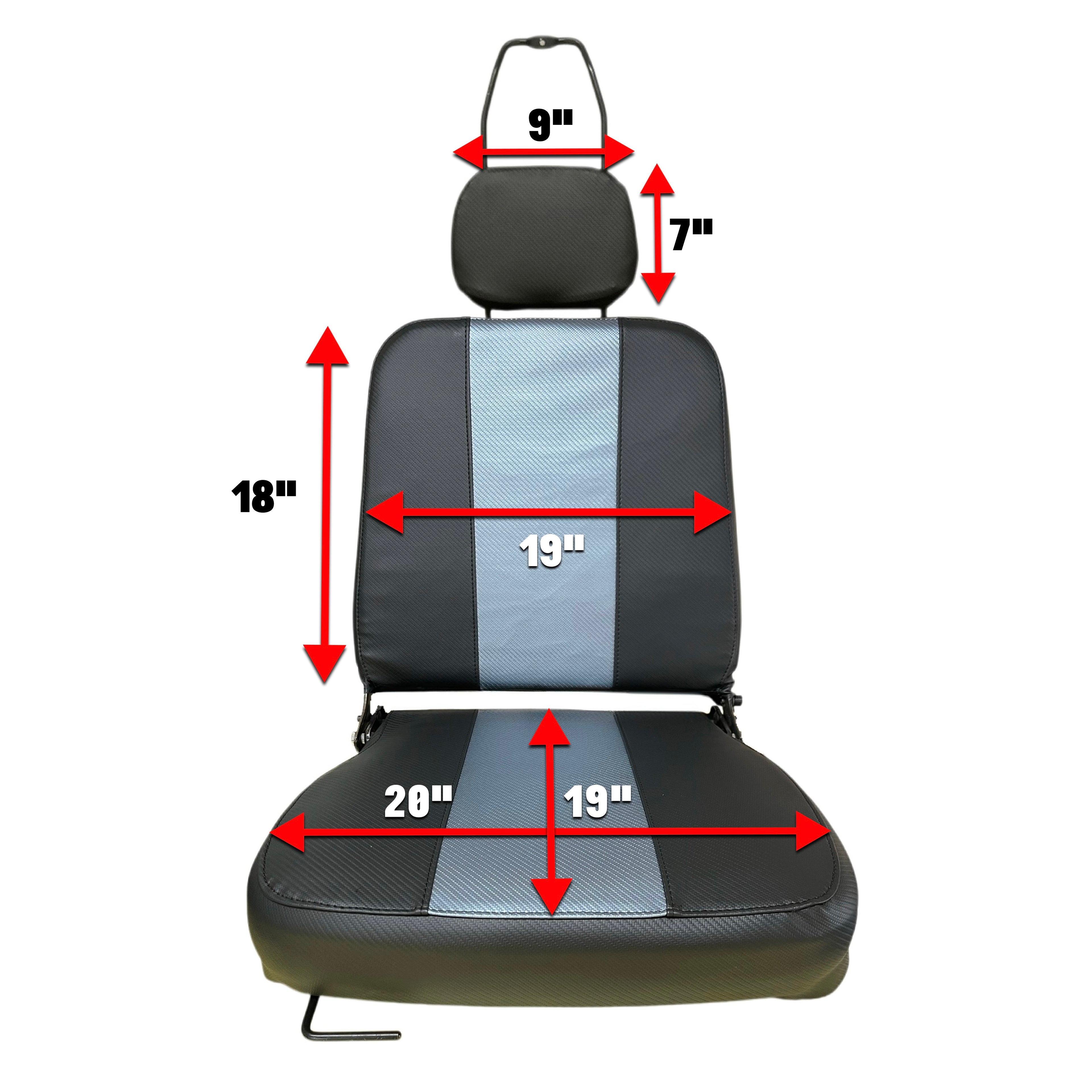 1999–2010 Daihatsu Hijet seat covers (Carbon Fiber Black with Carbon Charcoal Stripes)